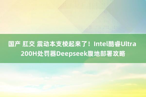 国产 肛交 震动本支棱起来了！Intel酷睿Ultra 200H处罚器Deepseek腹地部署攻略