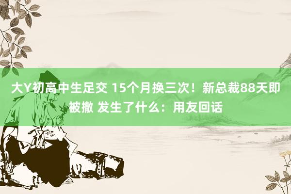 大Y初高中生足交 15个月换三次！新总裁88天即被撤 发生了什么：用友回话