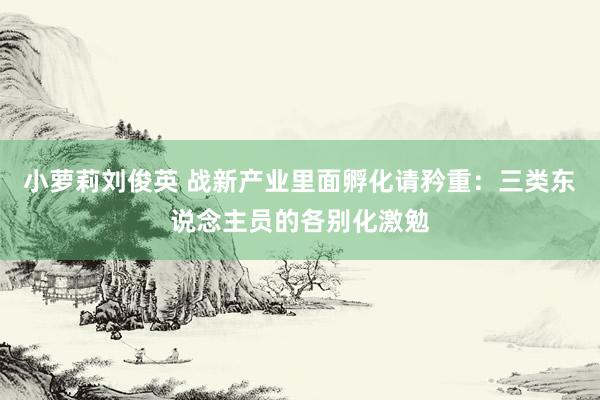 小萝莉刘俊英 战新产业里面孵化请矜重：三类东说念主员的各别化激勉