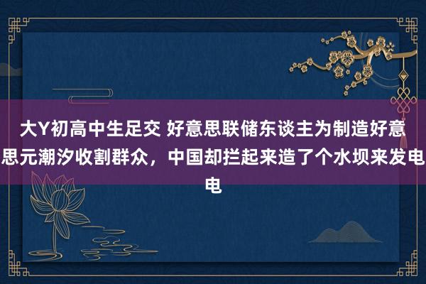 大Y初高中生足交 好意思联储东谈主为制造好意思元潮汐收割群众，中国却拦起来造了个水坝来发电